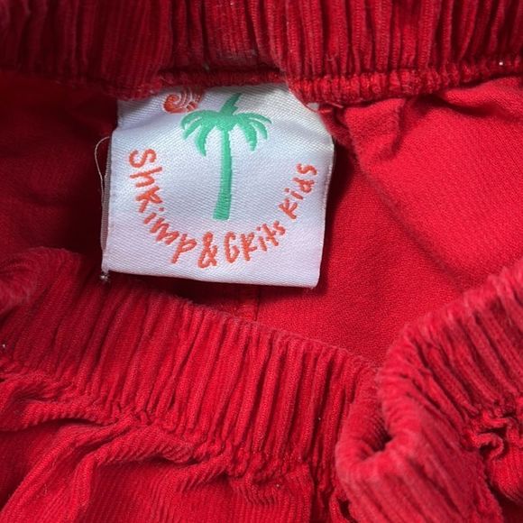 Toddler Boy Red Corduroys with elastic waist - Picture 4 of 5